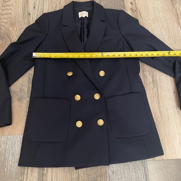 GUC- Sezane Michele Jacket Double Breasted Blazer Navy - Size 36 or 4 US - Picture 3 of 8
